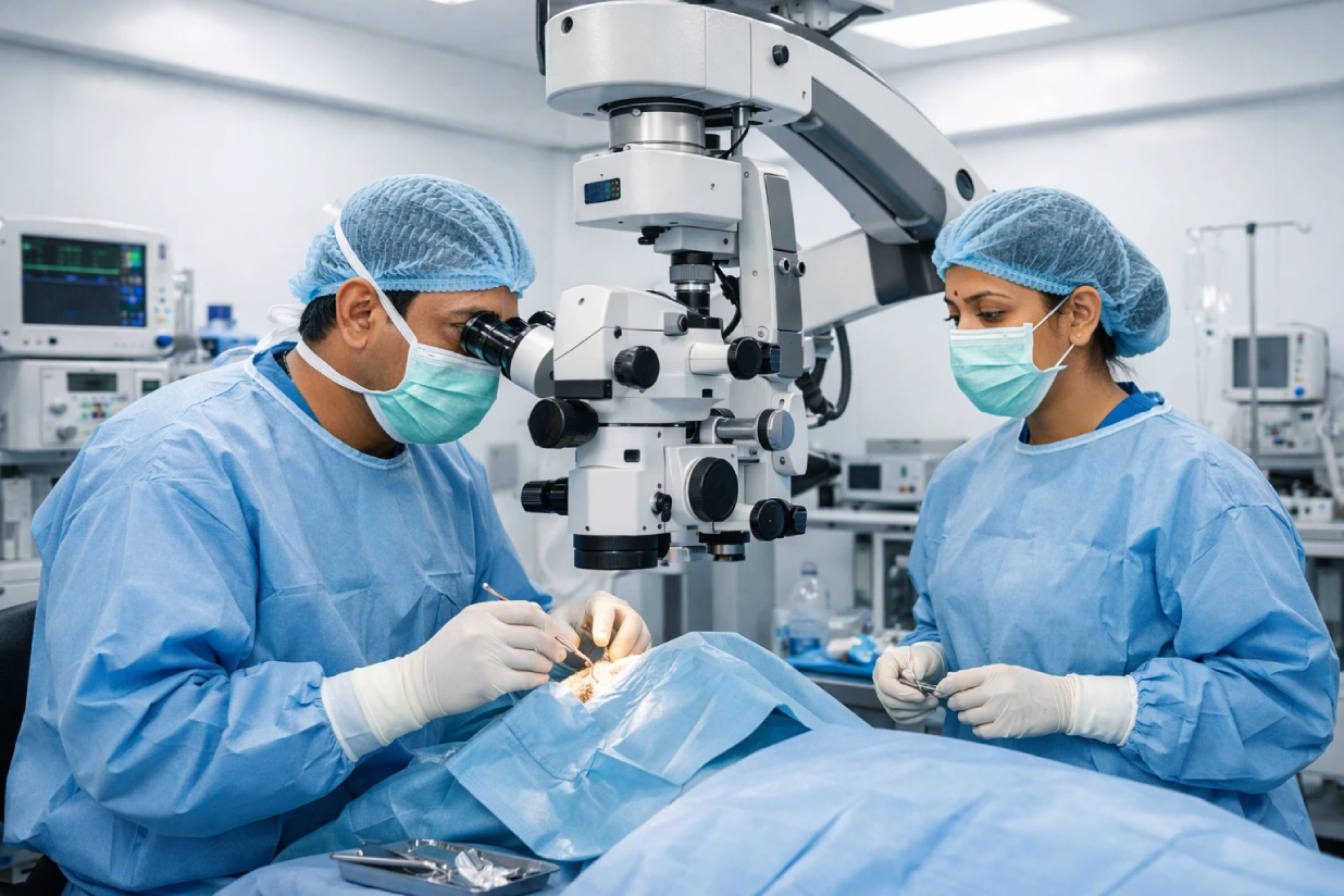 Sterile operation theatre setup for safe cataract surgery